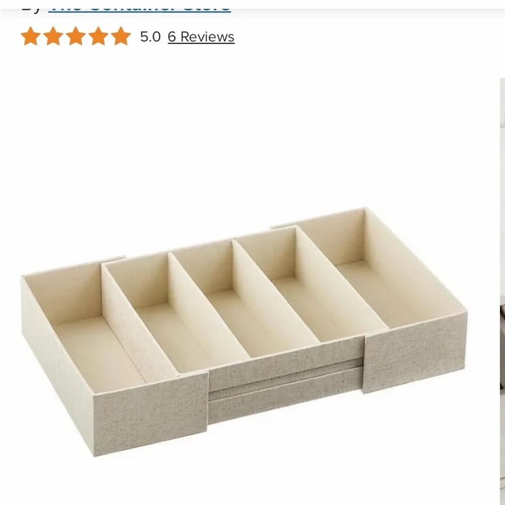 The Container Store Cambridge 5-Section Expandable Drawer Organizer